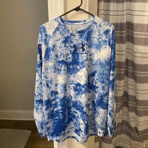 Under Armour, mens long sleeve blue dri fit shirt.